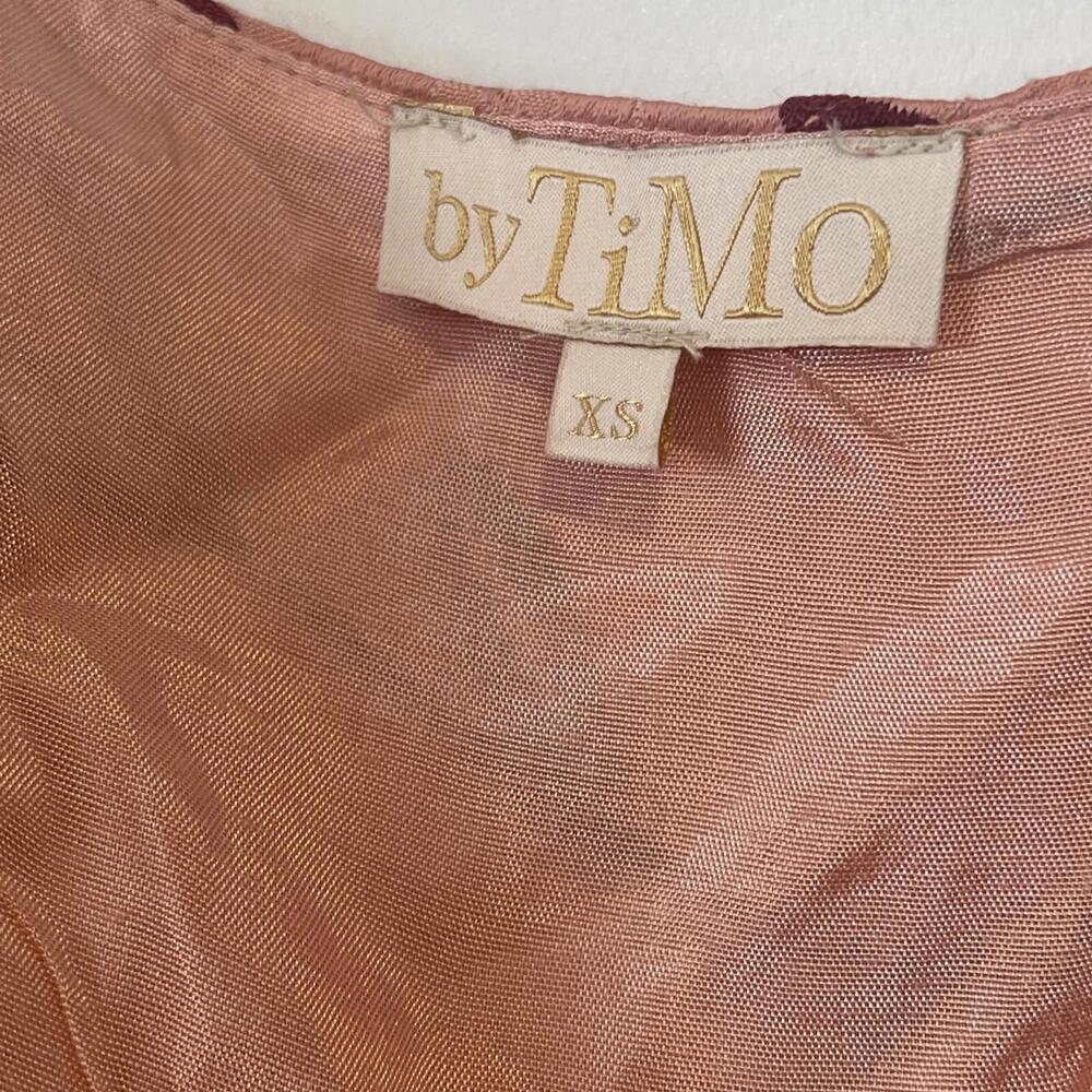New By Timo Ruched Floral Embroidered Jacquard Dress In Blush Size XS - Picture 9 of 11